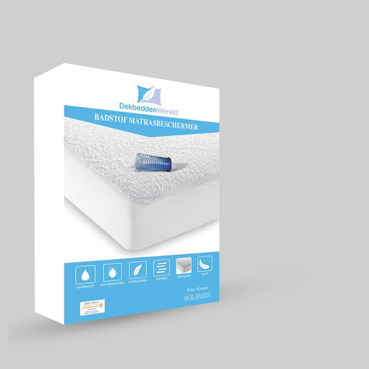 waterdicht molton hoeslaken- matrasbeschermer- 180x200+30CM- wit